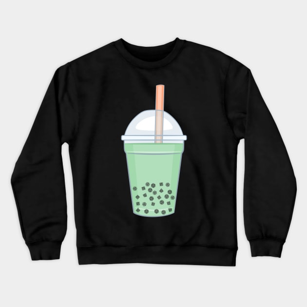 RPG Boba Polyhedral Dice Tea Crewneck Sweatshirt by MimicGaming